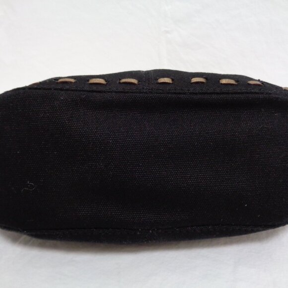 MARIO VALENTINO Mini Bag Black Canvas and Black Croc Embossed Leather - Picture 8 of 14